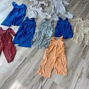 Lot of 9 Remie Girl rompers play condition